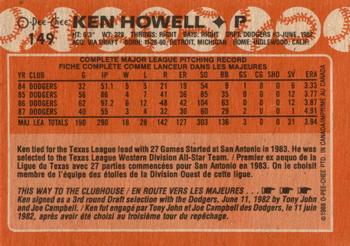 1988 O-Pee-Chee #149 Ken Howell Back