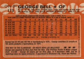 1988 O-Pee-Chee #173 George Bell Back