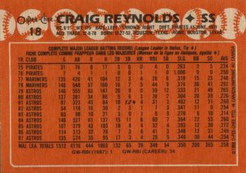 1988 O-Pee-Chee #18 Craig Reynolds Back