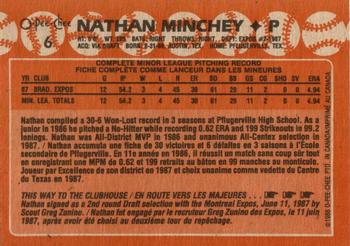1988 O-Pee-Chee #6 Nathan Minchey Back