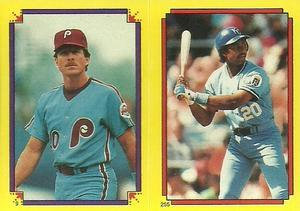 1988 O-Pee-Chee Stickers #9 / 255 Mike Schmidt / Frank White Front