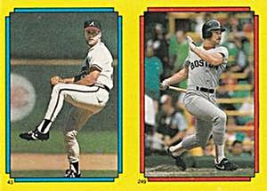 1988 Topps Stickers #43 / 249 Jim Acker / Mike Greenwell Front