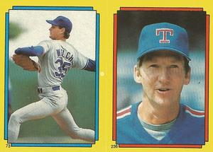 1988 Topps Stickers #73 / 236 Bob Welch / Charlie Hough Front