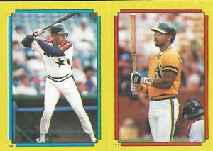 1988 Topps Stickers #28 / 171 Billy Hatcher / Mike Davis Front
