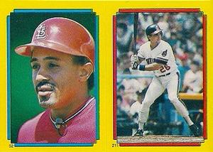 1988 Topps Stickers #52 / 211 Tony Pena / Brook Jacoby Front