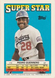 1988 Topps Stickers #2 / 304 Benny Santiago / Al Pedrique Back