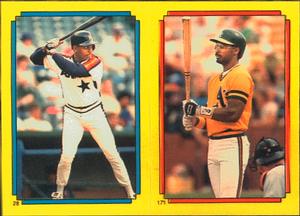1988 Topps Stickers #28 / 171 Billy Hatcher / Mike Davis Front