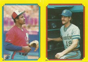 1988 Topps Stickers #83 / 201 Herm Winningham / Robin Yount Front