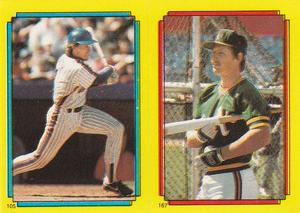 1988 Topps Stickers #105 / 167 Gary Carter / Carney Lansford Front