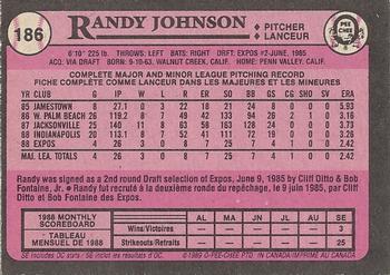 1989 O-Pee-Chee #186 Randy Johnson Back