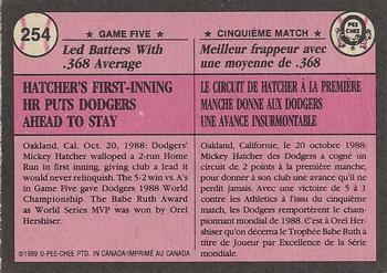 1989 O-Pee-Chee #254 1988 World Series Game 5 Back