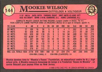 1989 O-Pee-Chee #144 Mookie Wilson Back