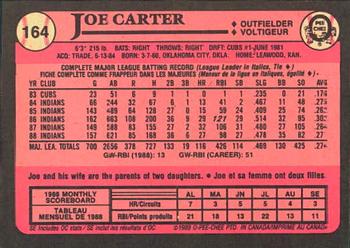 1989 O-Pee-Chee #164 Joe Carter Back