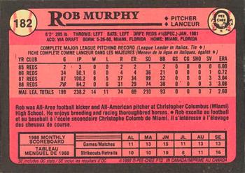 1989 O-Pee-Chee #182 Rob Murphy Back