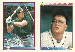 1989 O-Pee-Chee Stickers #11 / 323 Jose Canseco / Paul Gibson Front