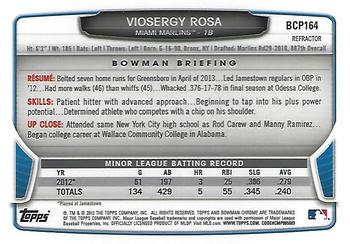 2013 Bowman Chrome - Prospects X-Fractors #BCP164 Viosergy Rosa Back