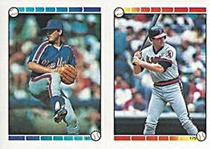 1989 Topps Stickers #97 / 175 Randy Myers / Bob Boone Front