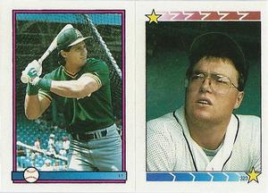 1989 Topps Stickers #11 / 323 Jose Canseco / Paul Gibson Front