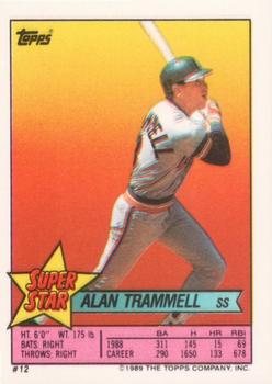 1989 Topps Stickers - Super Star Backs #12 Alan Trammell Front