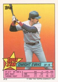 1989 Topps Stickers - Super Star Backs #15 Dwight Evans Front