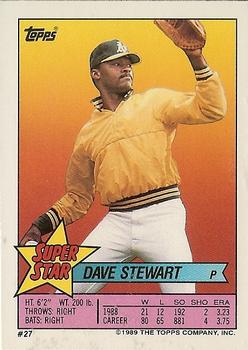 1989 Topps Stickers - Super Star Backs #27 Dave Stewart Front
