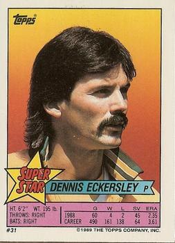 1989 Topps Stickers - Super Star Backs #31 Dennis Eckersley Front