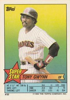 1989 Topps Stickers - Super Star Backs #50 Tony Gwynn Front