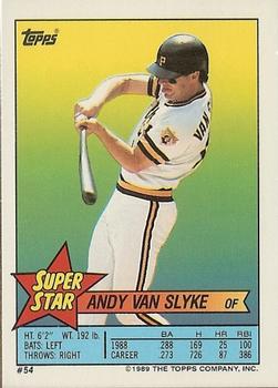 1989 Topps Stickers - Super Star Backs #54 Andy Van Slyke Front