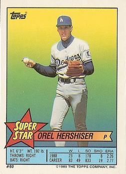 1989 Topps Stickers - Super Star Backs #60 Orel Hershiser Front