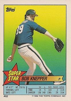 1989 Topps Stickers - Super Star Backs #63 Bob Knepper Front