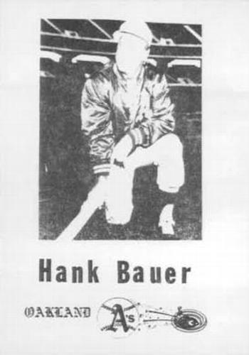 1969 Broder Oakland Athletics #NNO Hank Bauer Front