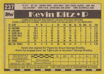 1990 O-Pee-Chee #237 Kevin Ritz Back