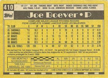 1990 O-Pee-Chee #410 Joe Boever Back