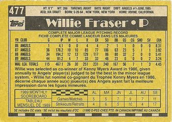 1990 O-Pee-Chee #477 Willie Fraser Back