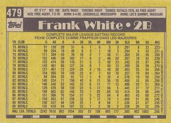1990 O-Pee-Chee #479 Frank White Back