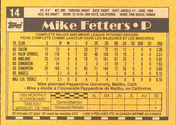 1990 O-Pee-Chee #14 Mike Fetters Back