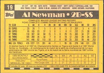 1990 O-Pee-Chee #19 Al Newman Back