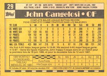 1990 O-Pee-Chee #29 John Cangelosi Back