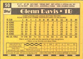 1990 O-Pee-Chee #50 Glenn Davis Back