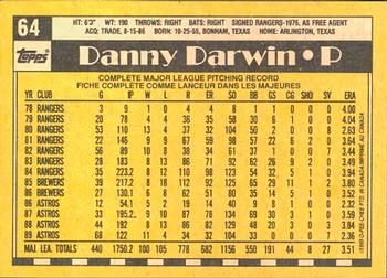 1990 O-Pee-Chee #64 Danny Darwin Back