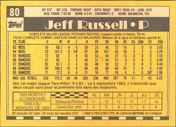 1990 O-Pee-Chee #80 Jeff Russell Back