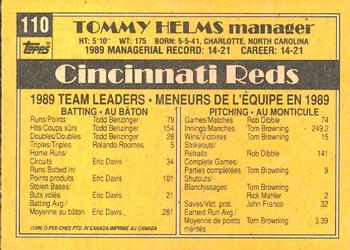 1990 O-Pee-Chee #110 Tommy Helms Back
