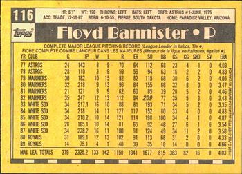 1990 O-Pee-Chee #116 Floyd Bannister Back