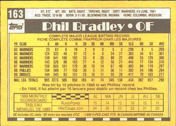1990 O-Pee-Chee #163 Phil Bradley Back