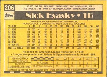 1990 O-Pee-Chee #206 Nick Esasky Back