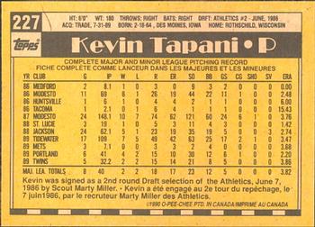 1990 O-Pee-Chee #227 Kevin Tapani Back