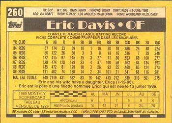 1990 O-Pee-Chee #260 Eric Davis Back