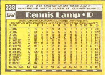 1990 O-Pee-Chee #338 Dennis Lamp Back
