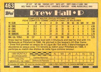 1990 O-Pee-Chee #463 Drew Hall Back