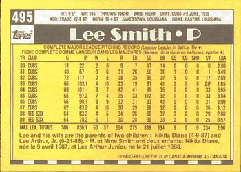 1990 O-Pee-Chee #495 Lee Smith Back